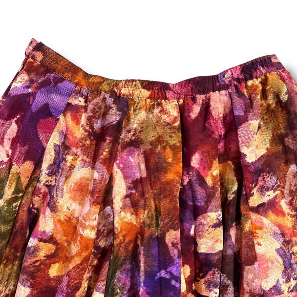 Coldwater Creek Womens Midi Skirt A Line Floral Print Pleated Lined Pink Medium - Picture 4 of 8